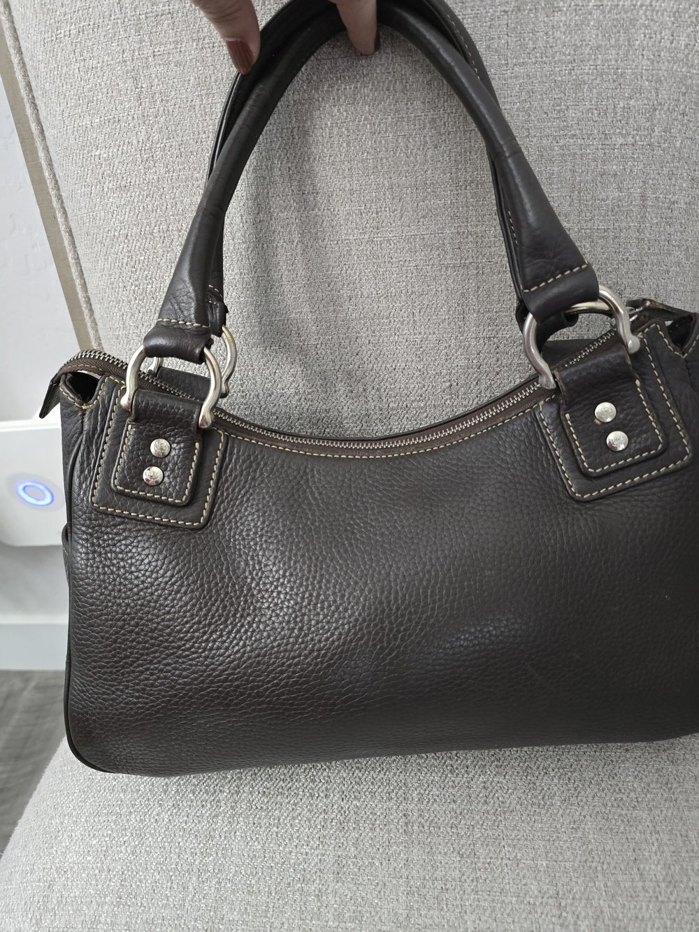 MCM EUC Vintage Dark Brown Pebbled Leather Shoulder Bag - Picture 3 of 9